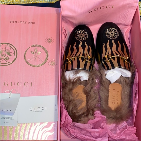 Gucci Princetown slipper gold flames - Picture 3 of 4